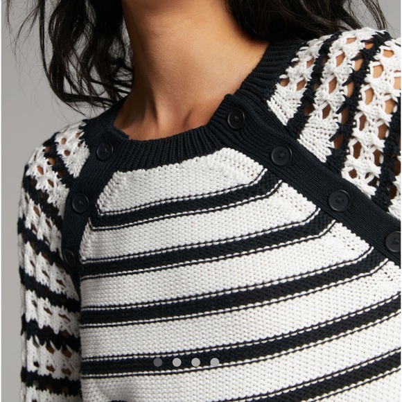 Maeve Eva Crochet Sweater Black and White, NWOT XL - Picture 13 of 13